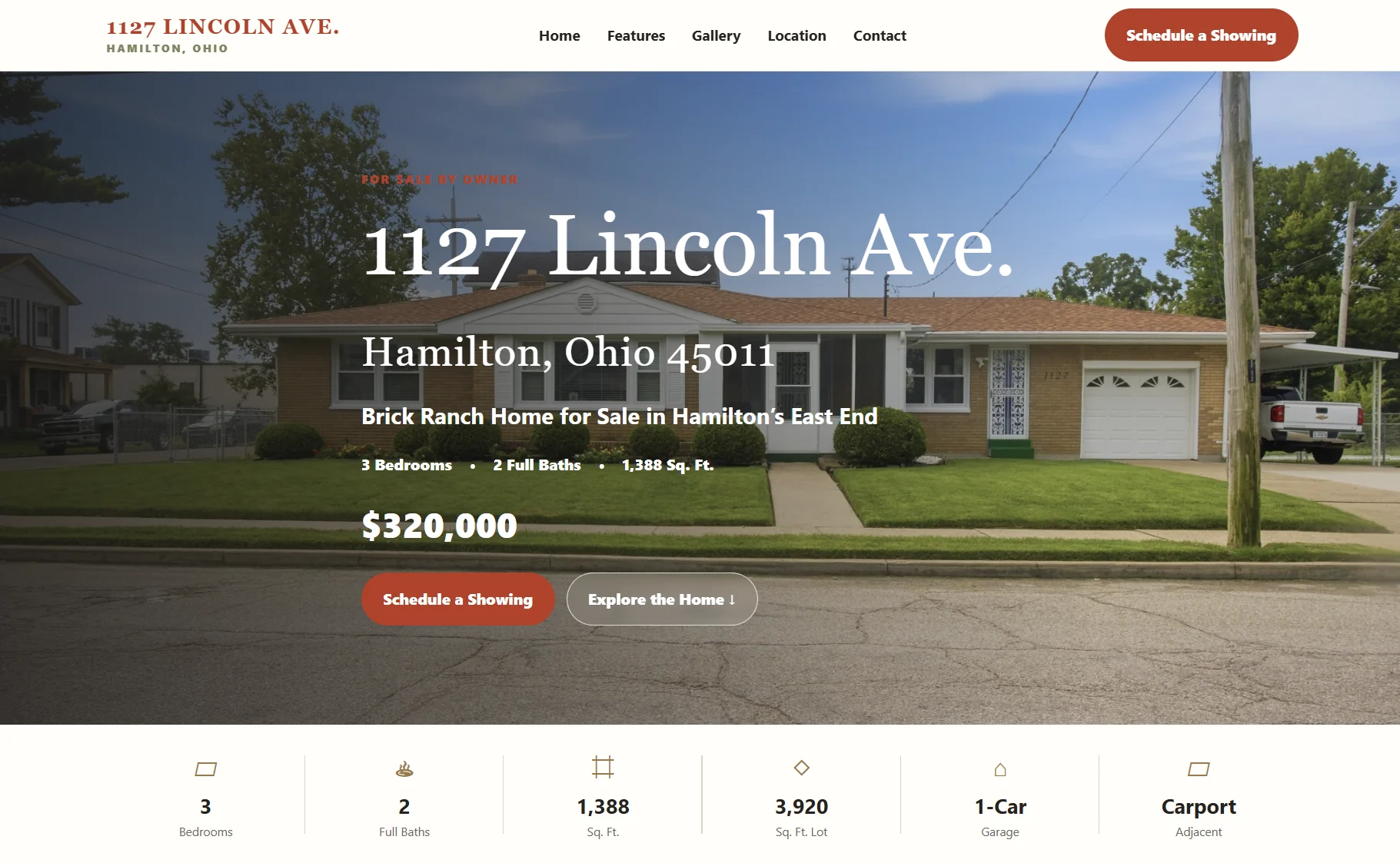 1127 Lincoln Ave. real-estate microsite designed and developed by Bemmah